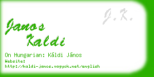 janos kaldi business card