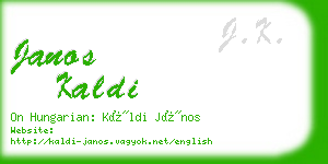 janos kaldi business card